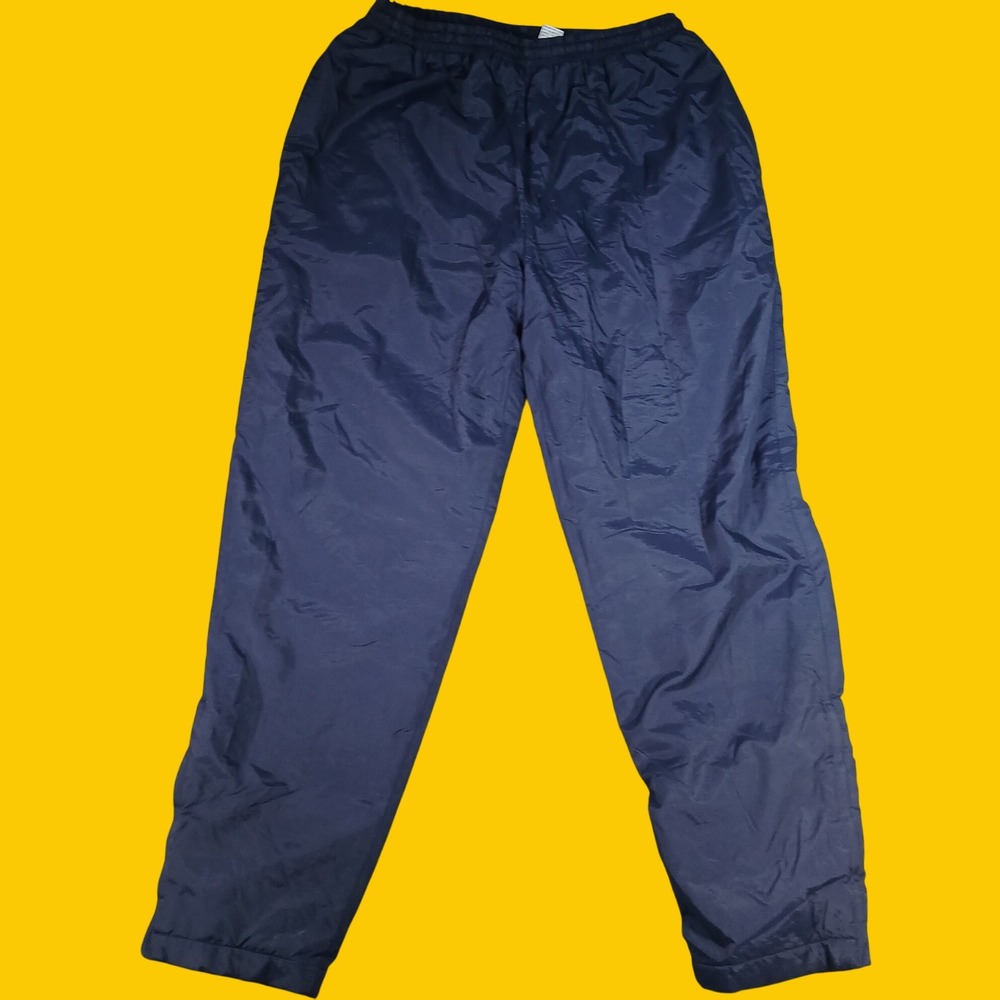 Beverly Hills Polo Club Track Pants Mens L Navy Blue Nylon Fleece Lined Vintage